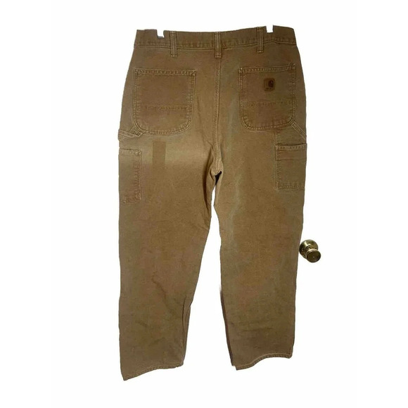 Carhartt B11 BRN Tan Canvas Original Dungaree Fit Carpenter Pants, Men’s 35x34